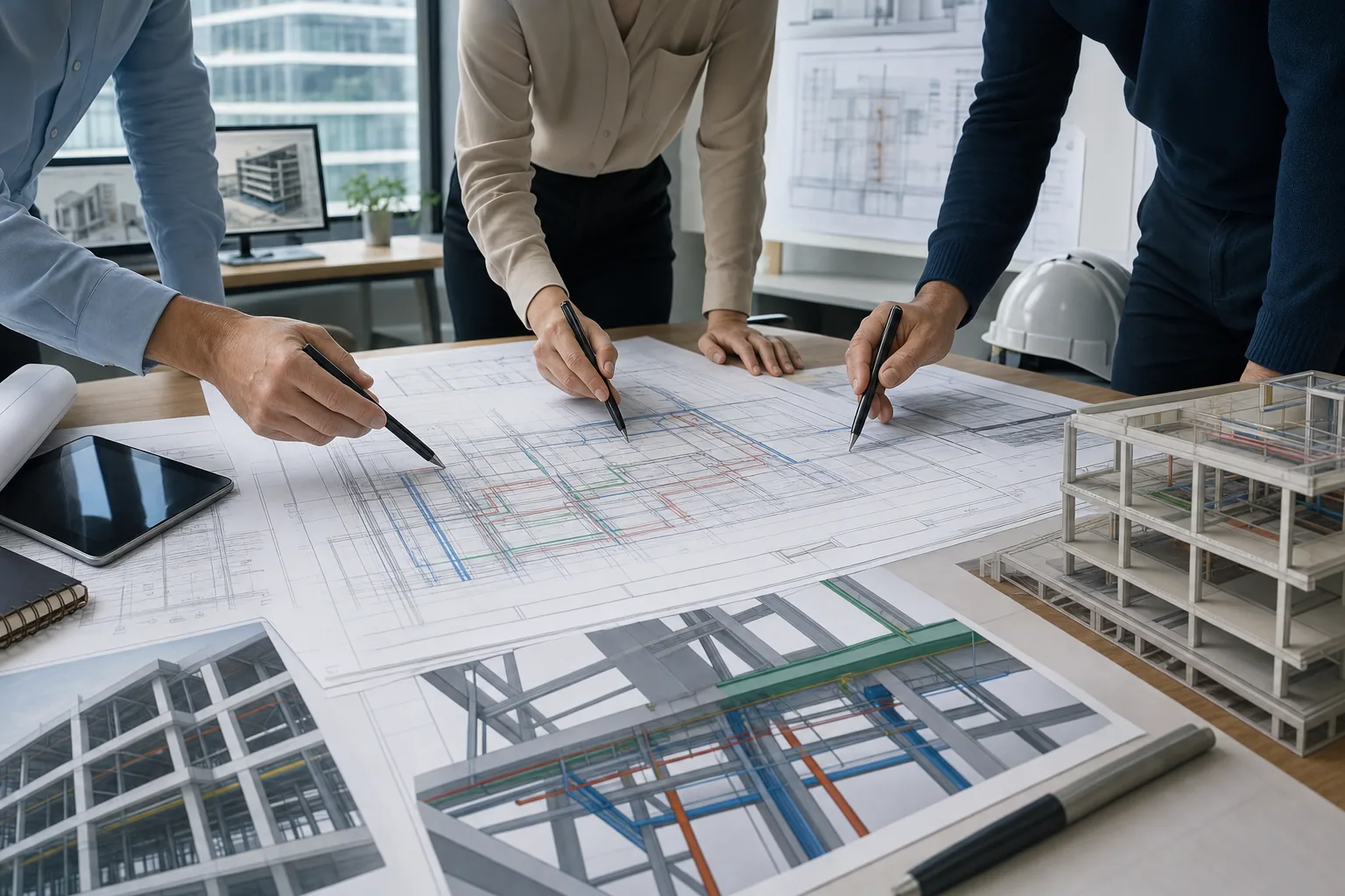 Planșe de arhitectură, structură și instalații verificate împreună pentru coordonarea proiectului