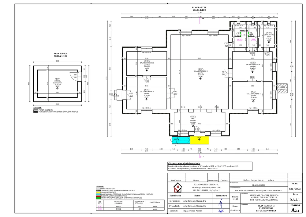 Renovare clădire publică Muzeul Țării Hațegului, oraș Hațeg, județul Hunedoara — Planurile nivelurilor