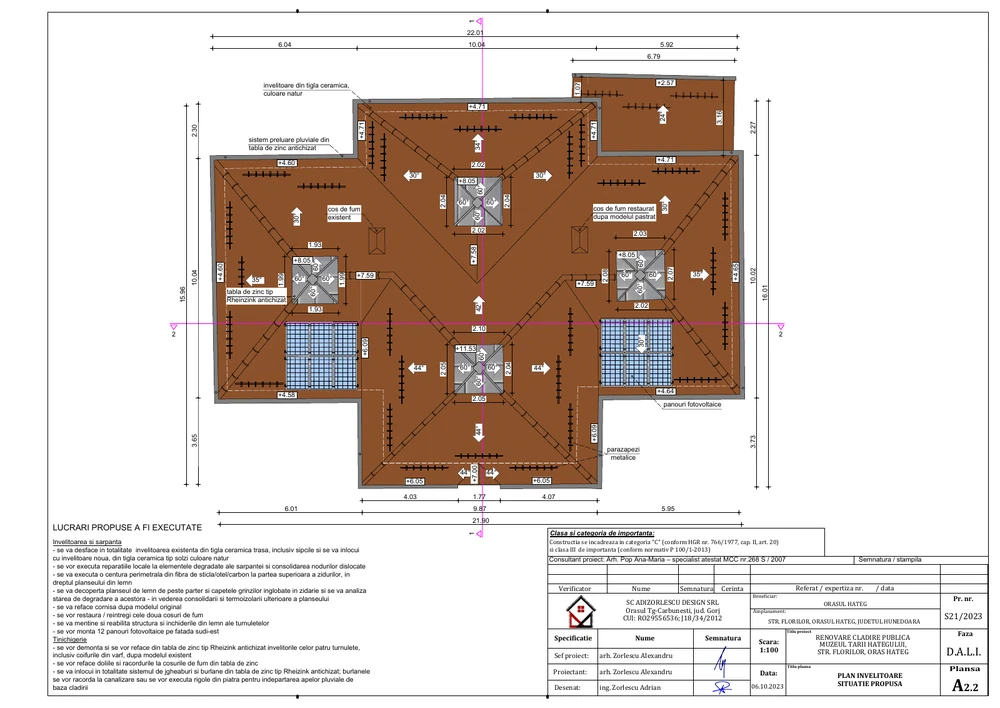 Renovare clădire publică Muzeul Țării Hațegului, oraș Hațeg, județul Hunedoara — Plan învelitoare