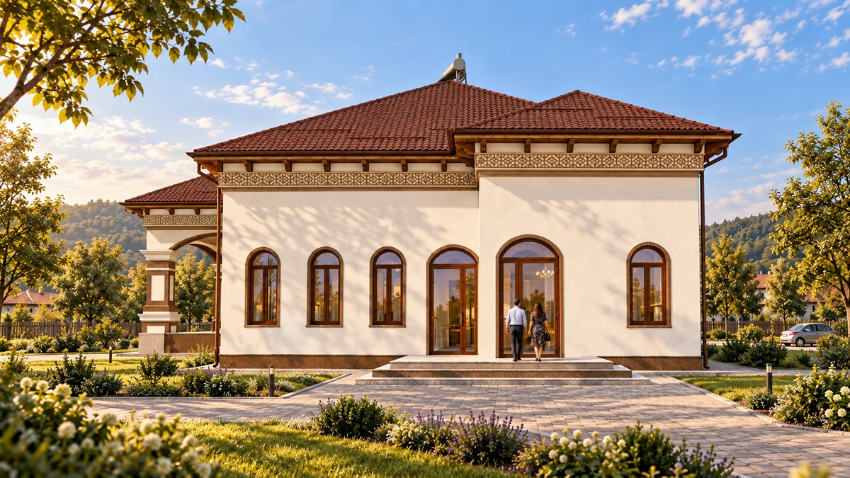 Construire cămin cultural, sat Hăiești, comuna Săcelu, Gorj — randare 2