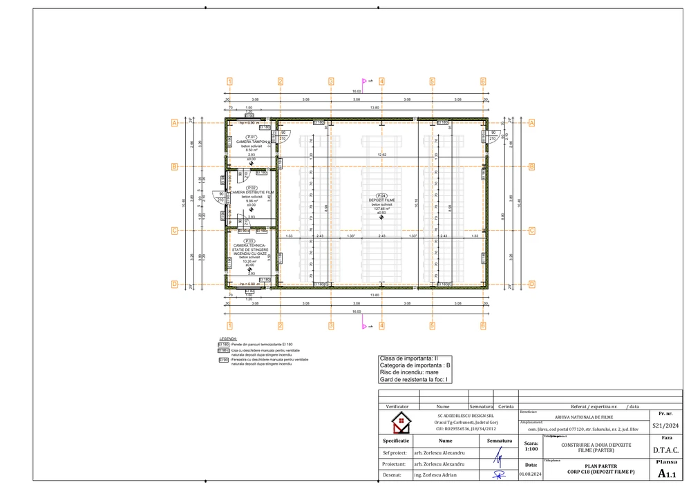 Construire a două depozite filme (parter) — Plan parter — depozit C18