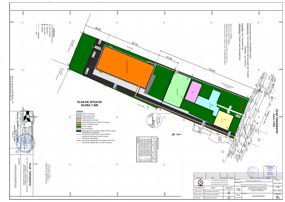 Construire sală de sport, în comuna Cocorăștii Colț, județul Prahova — Plan de situație