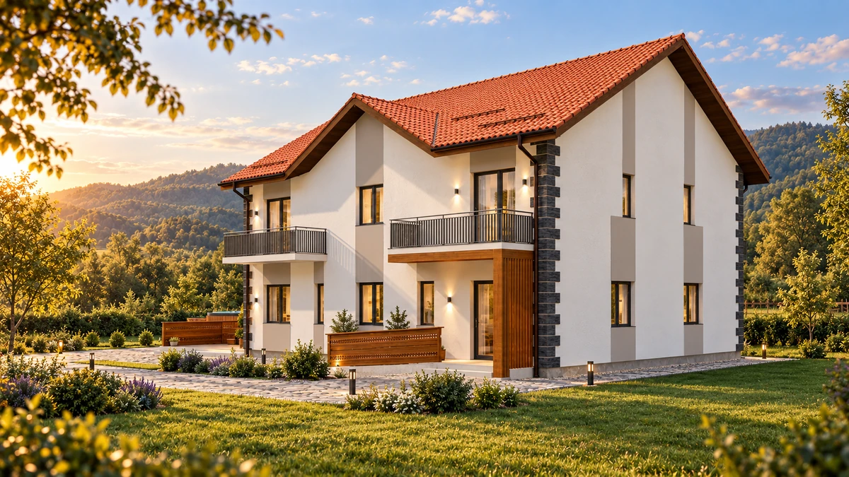 Construire pensiune turistică P+E, împrejmuire, bazin vidanjabil — randare 5