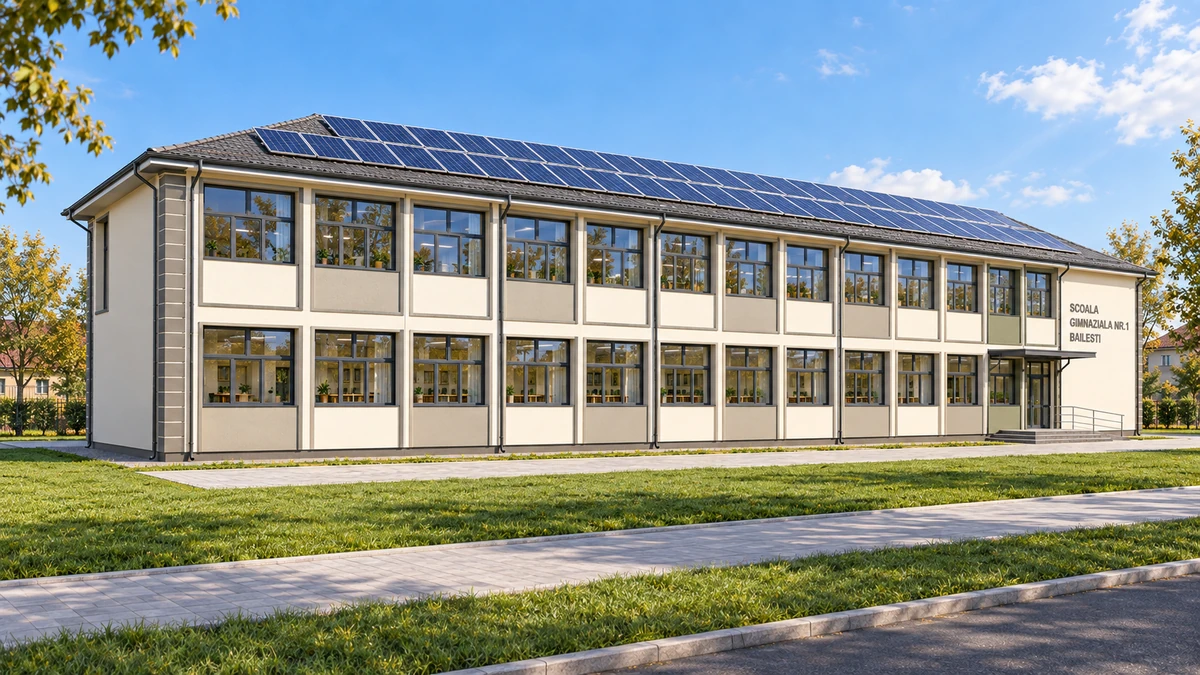 Creșterea eficienței energetice și măsuri pentru utilizarea unor resurse regenerabile de energie la Școala Gimnazială Nr.1 din municipiul Băilești — corpuri C1,C2 — randare 5