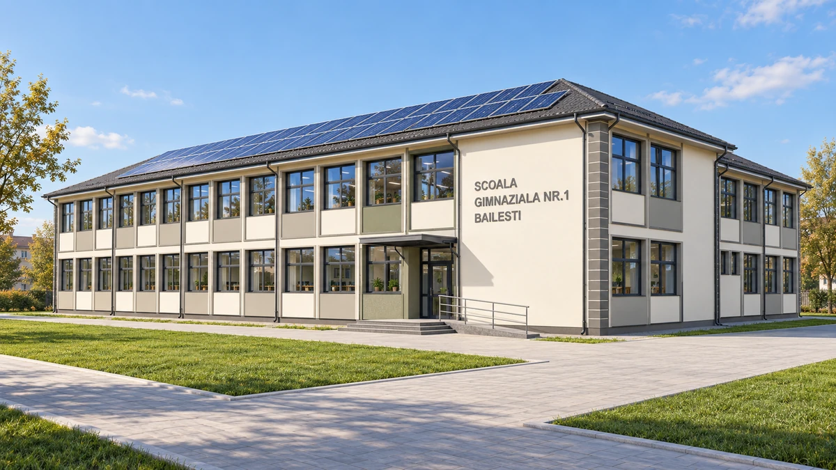 Creșterea eficienței energetice și măsuri pentru utilizarea unor resurse regenerabile de energie la Școala Gimnazială Nr.1 din municipiul Băilești — corpuri C1,C2 — randare 6