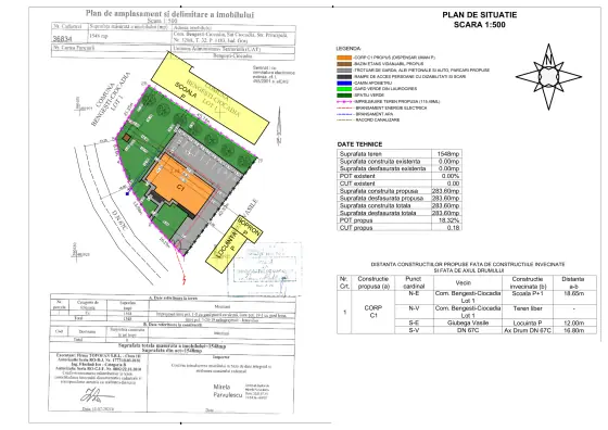 Plan de situație al dispensarului uman Bengești-Ciocadia