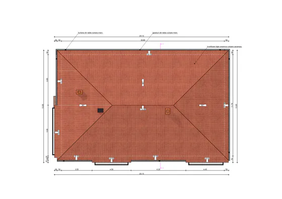 Planul învelitorii propuse pentru blocul de locuințe sociale din Turburea
